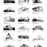 NZ Peaks - A3 Print