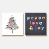 Tree / Peace Love Joy - Cards Pk 8