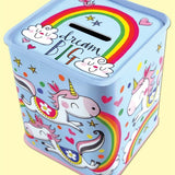 Dream Big Unicorn Money Box Tin