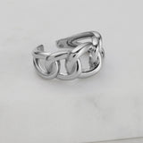 Wide Link Ring - Silver