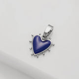 Heart Charm - Blue / Silver