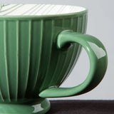 Elm Green Stamped - Latte Stoneware Mug