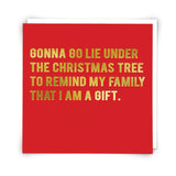 Lie Under The Christmas Tree - Christmas Card