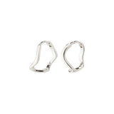 Alberte Organic Shape Hoop Earrings - Silver Plated