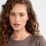 Alberte Organic Shape Hoop Earrings - Silver Plated