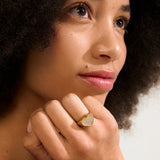 Emmett Recycled Crystal Ring - Gold Plated