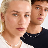 Joanna Flat Snake Necklace - Silver Plated