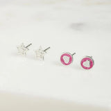 Heart Stud Set - Pink