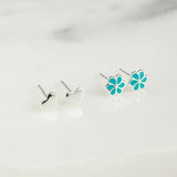 Flower Stud Set - Blue