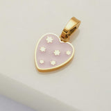 Heart & Star Charm - Pink / Gold