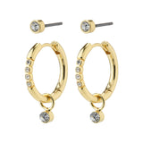 Elna Crystal Earrings 2 in 1 set - Gold Plated