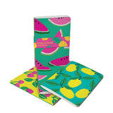Cute Fruit Set of 3 - A6 Notebook /Green