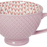 Mauve Stamped - Latte Stoneware Mug