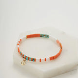 Tile Bracelet - Aqua / Coral