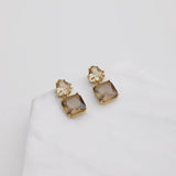 Faith Earring - Olive / Crystal