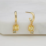 Elenore Earring - Olive / Crystal