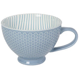 Slate Blue Stamped - Latte Stomeware Mug
