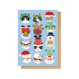 Christmas Cats In Glasses - Xmas Card