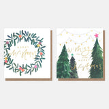 Wreath / Trees 8 Pkt - Christmas Card Pack