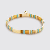 Tile Bracelet - Teal/cream