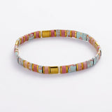 Tile Bracelet - teal/Blush