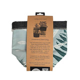 Mixed Ferns in Aqua with Dark Grey Felt - Small Eco Plant Cosy
