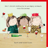Xmas Wine First - Christmas Card