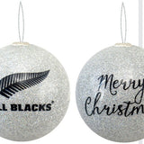 All Blacks Merry Xmas Silver Bauble
