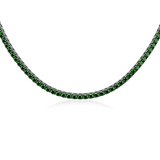 Tennis Necklace Green Steel
