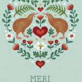 Kiwi Heart Xmas - Card
