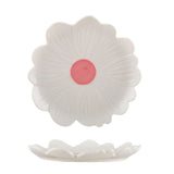 Small Flower Plate - White with Pink Centre