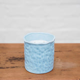 Large Iris & English Rose Candle - Blue Textured Jar