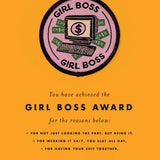 Girl Boss Award - Patch  Card