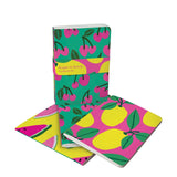 Cute Fruit Set of 3 - A6 Notebook / Pink