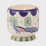 Adopo Peacock Ceramic Candle - Misted Lime 226g