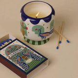 Adopo Peacock Ceramic Candle - Misted Lime 226g