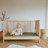 Organic Fitted Cot Sheet - Olive