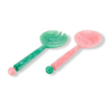 Resin Salad Server S/2 - Pink & Green