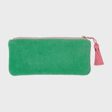 Velvet Makeup Pouch - Green Meadow