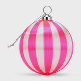Xmas Baubles - Pink/White Stripe