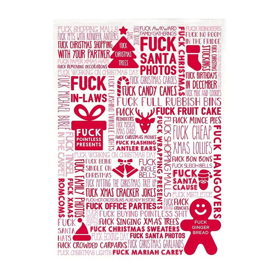 Christmas F Word - Tea Towel