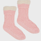 Chenille Lounge Sherpa Socks - Light Pink