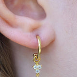 Gold Birthstone Hoops - April/Crystal