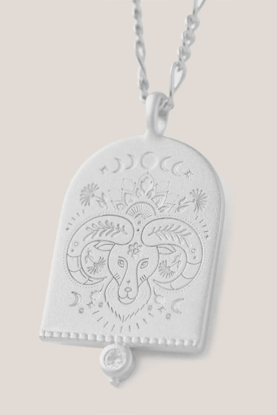 Aries Zodiac Necklace - Silver