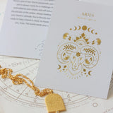 Aries Zodiac Necklace - Gold