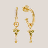 Gold Birthstone Hoops - August/Peridot