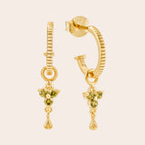 Gold Birthstone Hoops - August/Peridot