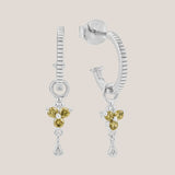 Silver Birthstone Hoops - August/Peridot