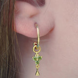 Gold Birthstone Hoops - August/Peridot