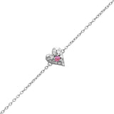 Love Heart Pink Tourmaline Bracelet